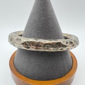 Silpada Sterling Silver 925 Hammered Bangle Bracelet 7.5in Heavy 48.30g Textured